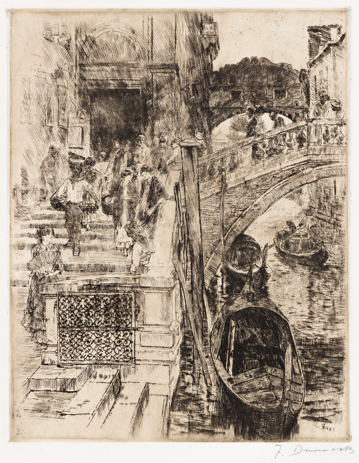 FRANK DUVENECK The Bridge of Sighs, Venice (First Plate).